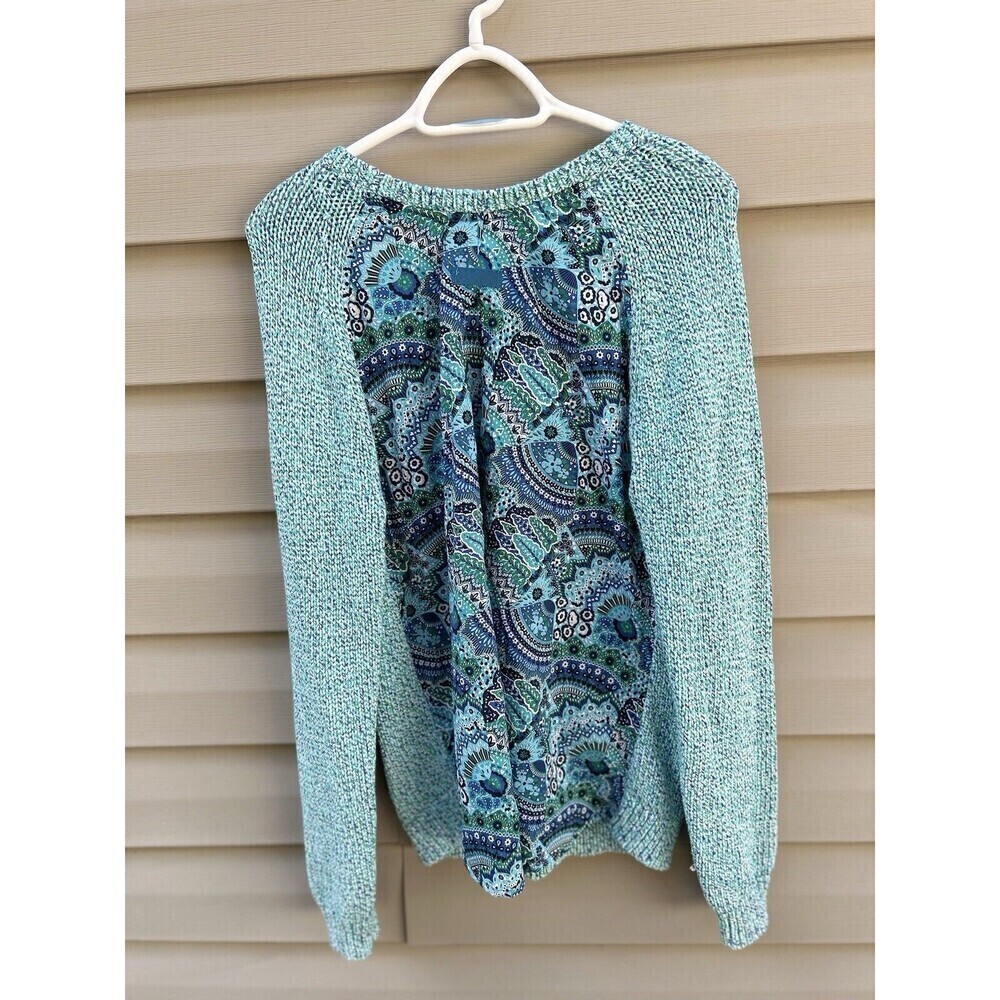 NWOT Tommy Bahama Liberty Fabric Women’s size M Boho Chunky Knit Tunic Sweater